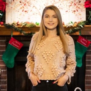 Give Your Heart Hand Knit Sweater in Blush